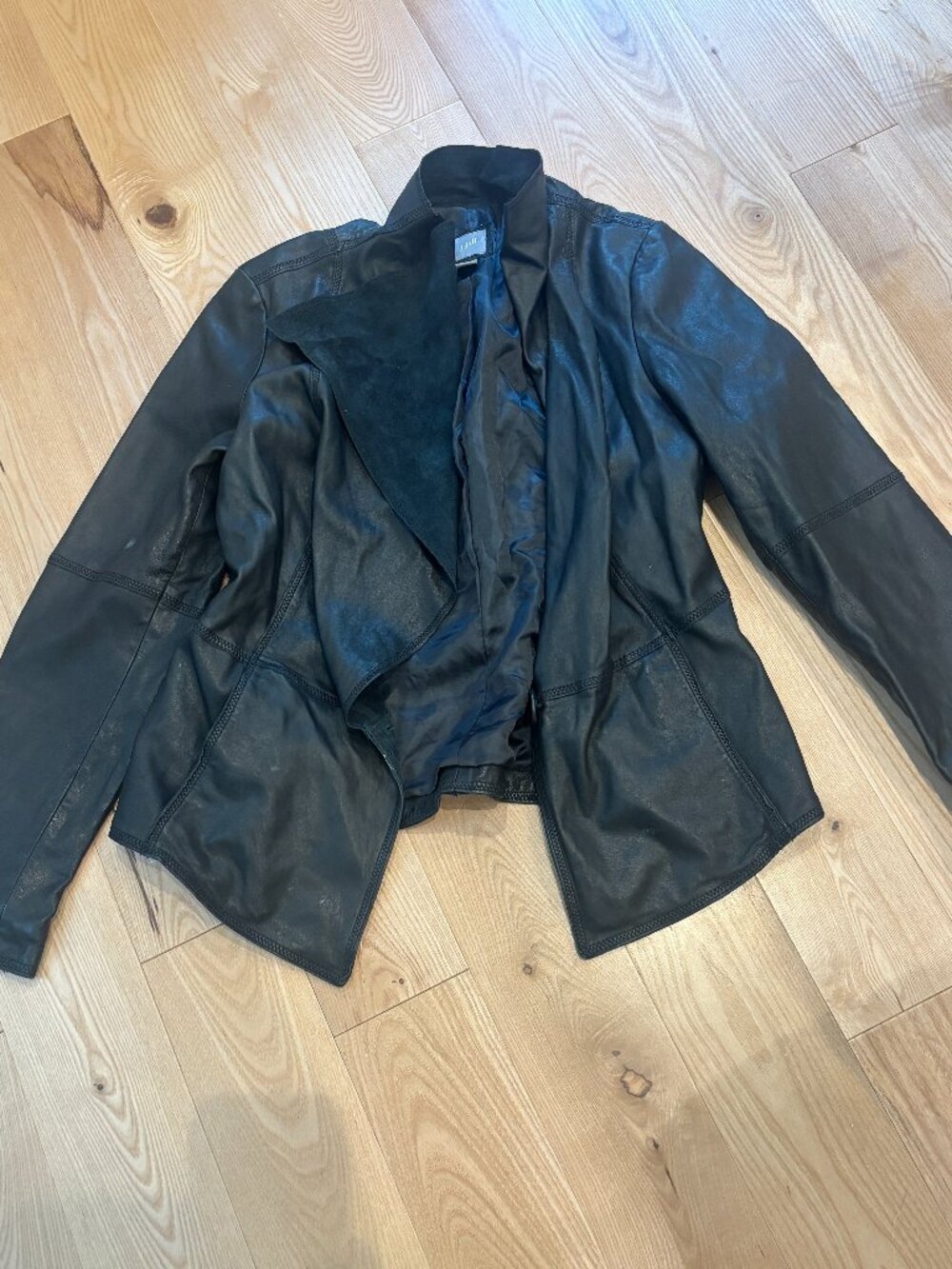 J Jill Black Leather Jacket Garment | Women's XS
